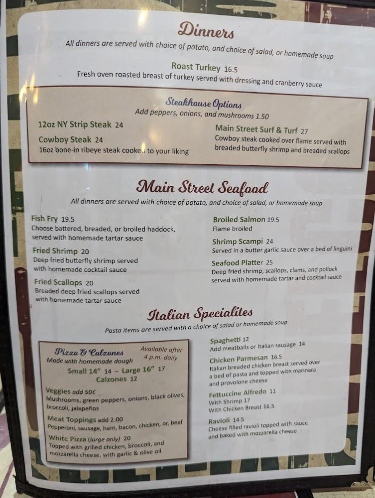 Main Street Restaurant Menu image 1